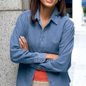 Port Authority® - Ladies Long Sleeve Denim Shirt. L600D